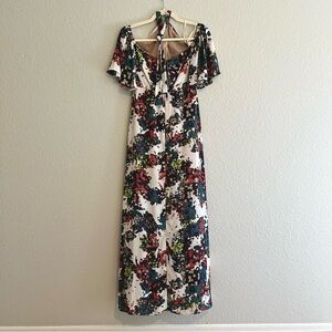 BCBG long dress. Size 0, bone/greens/peach colors.